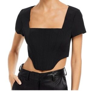 Staud Peony Corset Top Size 4  Black Party Sexy Minimalist Emo